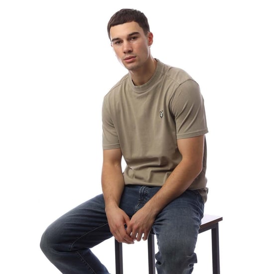 Lyle & Scott Heren Dye Wash T-shirt (Beige) - Image 3