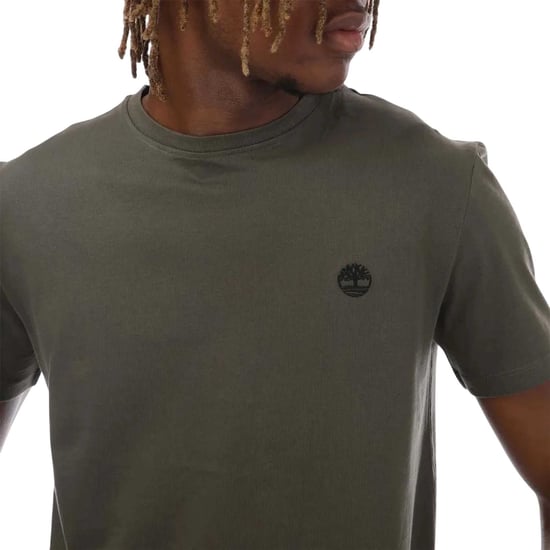 Timberland Heren Dunstan River Crew Neck Slim T-shirt (Kaki Groen) - Image 3