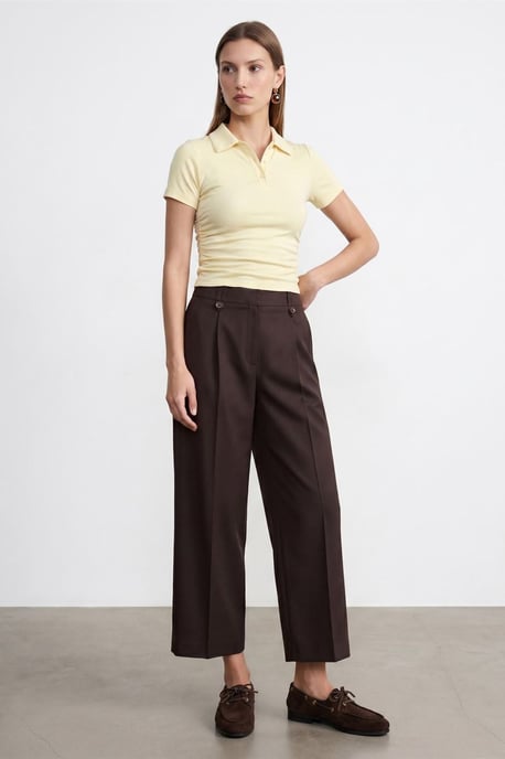 Women’s Crop Slim Fit Polo T-Shirt - Image 3