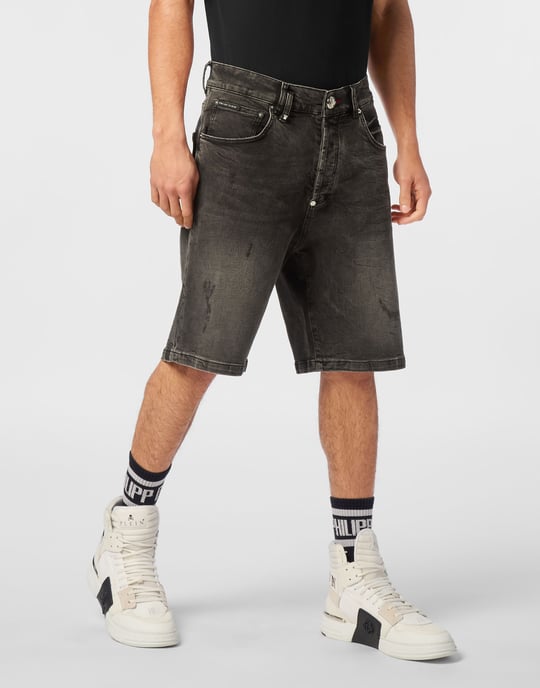 Denim Korte Broek Skull - Image 2