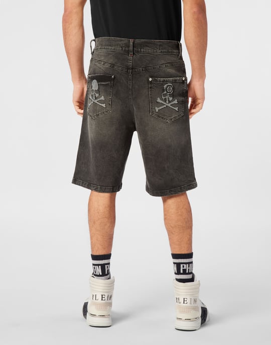 Denim Korte Broek Skull - Image 4