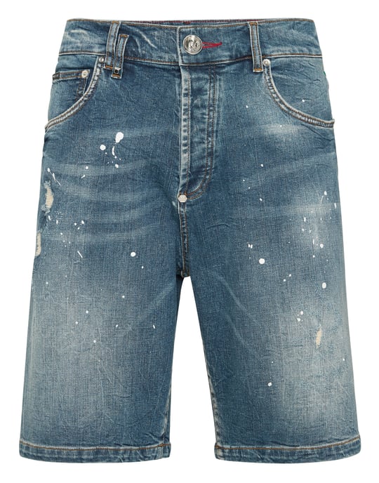 Denim Korte Broek Skull - Image 1
