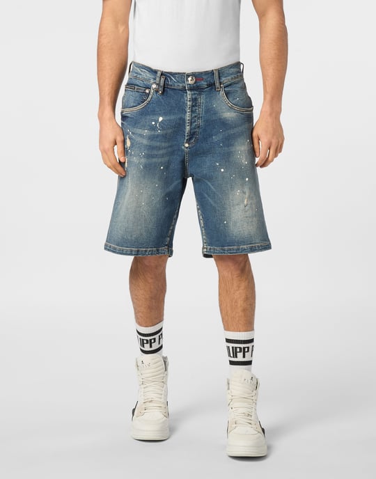 Denim Korte Broek Skull - Image 2