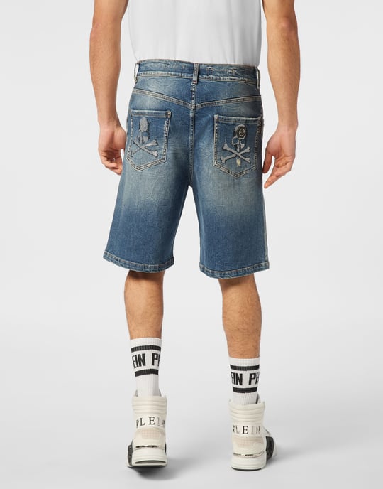 Denim Korte Broek Skull - Image 4