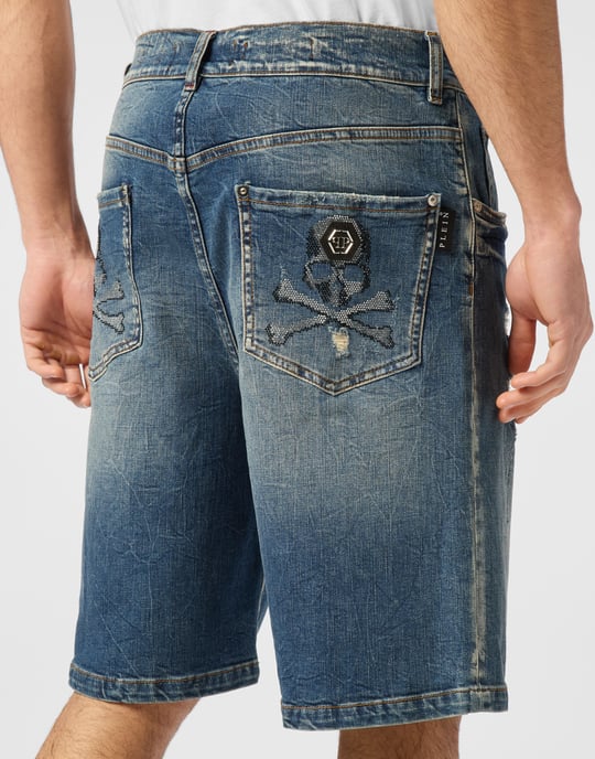Denim Korte Broek Skull - Image 5