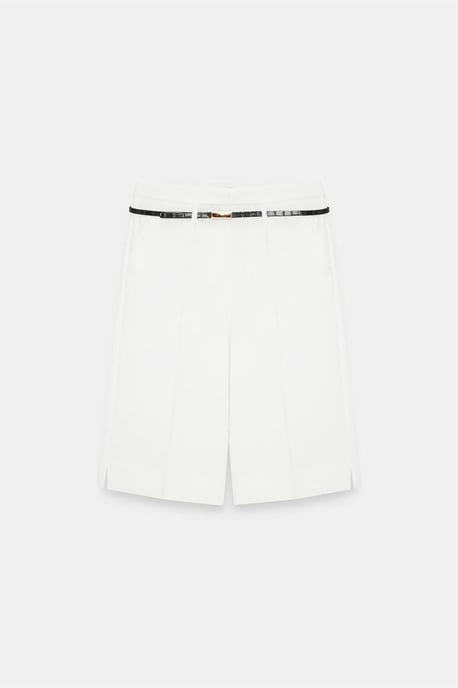 Hoge taille Wijde Crepe Shorts Met Ceintuur - Image 5