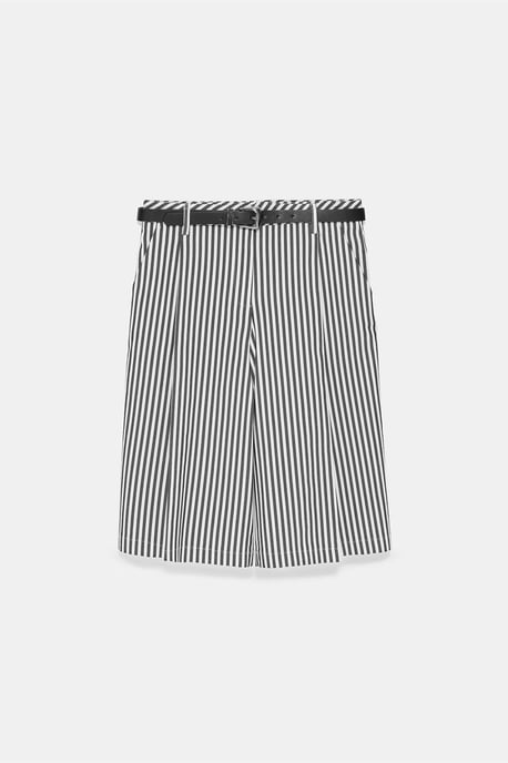 Dames Hoge Taille Gestreepte Geknoopte Tailored Shorts - Image 6