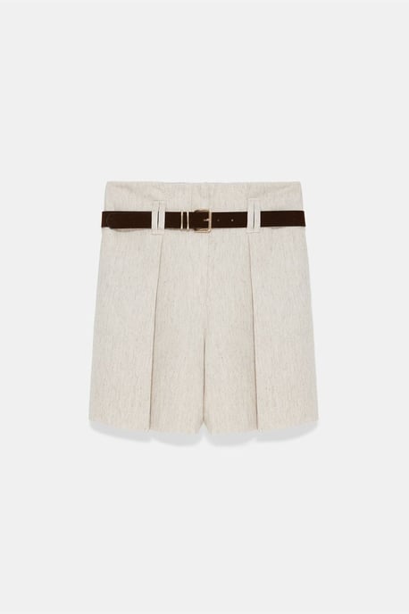 Högmidjade beltdade vida skräddarsydda shorts - Image 6
