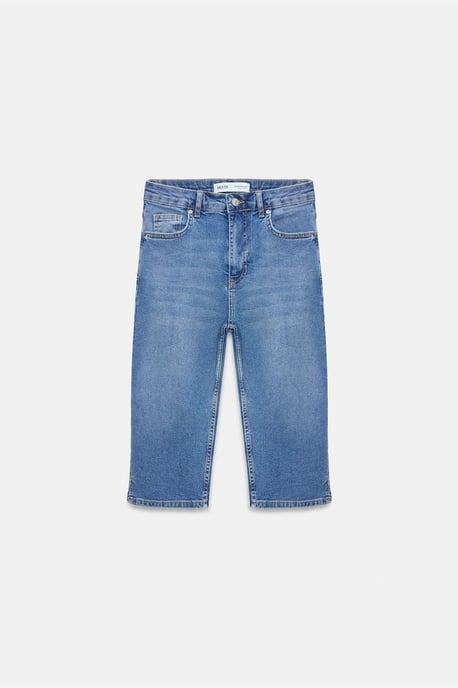 Hoge Taille Denim Capri Shorts - Image 5