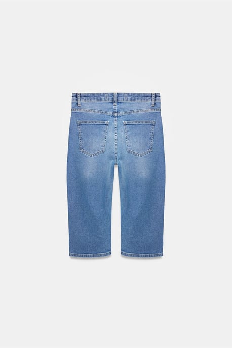 Hoge Taille Denim Capri Shorts - Image 6