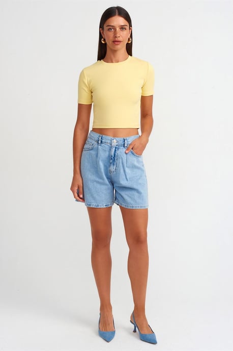 Hoge Taille Wijde Spijkerbroek Shorts - Image 1