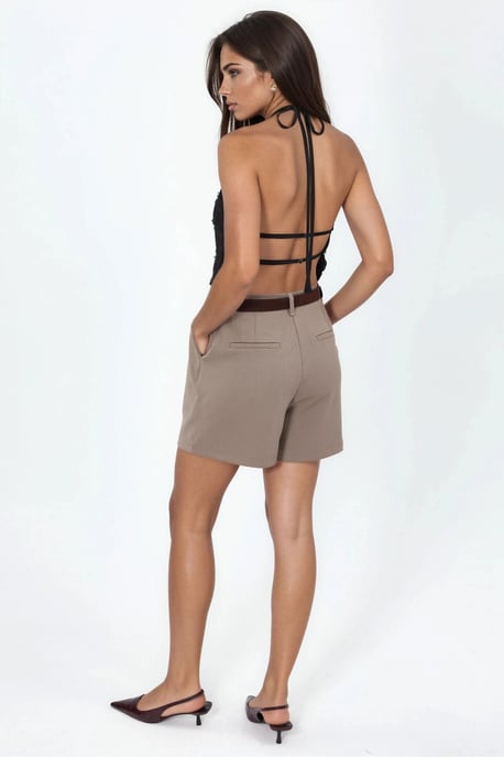 High Waist Wide Leg Belted Shorts - Image 3