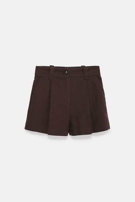 Hoge Taille Katoenen Popeline Broekjes met Riem - Image 5