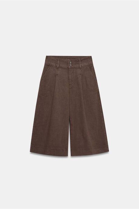 Hoge taille wijde denim shorts - Image 5