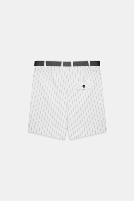 Hoge taille gestreepte broek met riem - Image 6