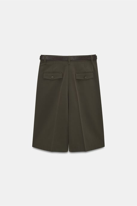Hoge taille Geknoopte Geweven Tailored Shorts - Image 6