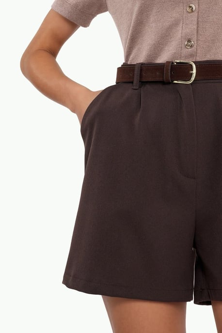 Hoge Taille Wijde Pijp Gecureerde Shorts - Image 4