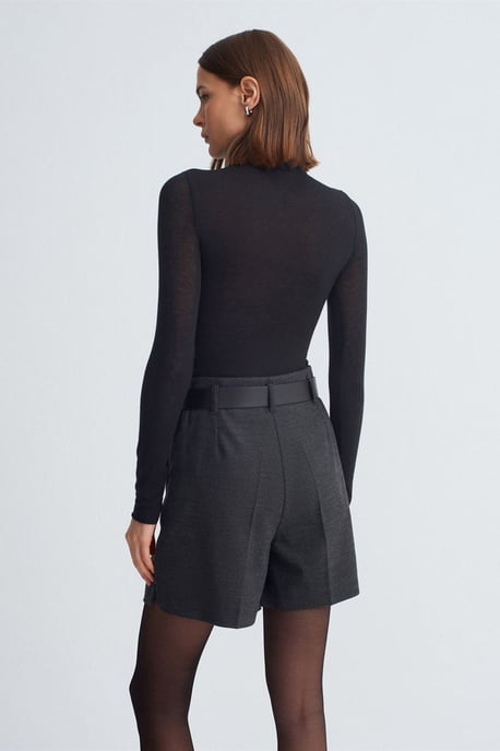 Hoge taille met riem brede pijl shorts - Image 3