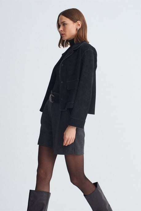 Hoge taille met riem brede pijl shorts - Image 4