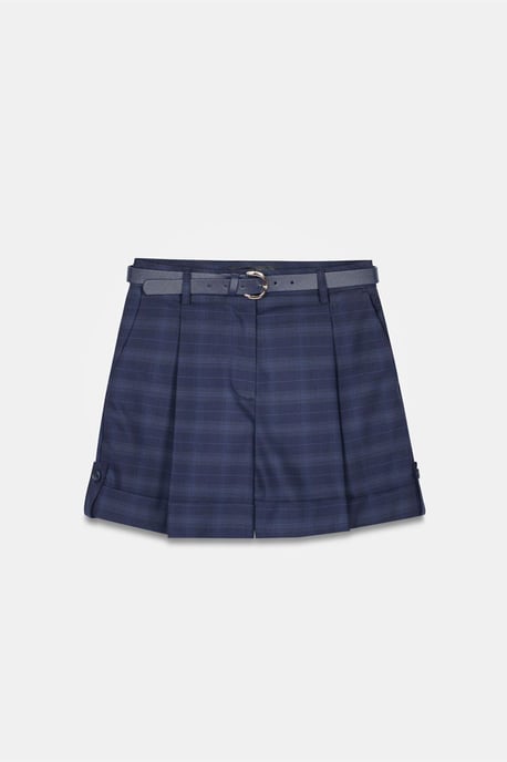 Högmidjade skräddarsydda crepe-shorts med bälte - Image 5