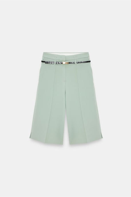 Hoge taille Wijde Crepe Shorts Met Ceintuur - Image 5