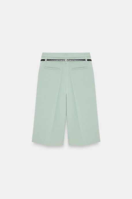 Hoge taille Wijde Crepe Shorts Met Ceintuur - Image 6