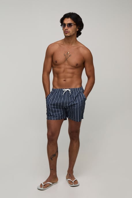 Striped Mid Length Swim Shorts - Image 4
