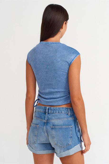 Hoge Taille Katoenen Denim Shorts - Image 2