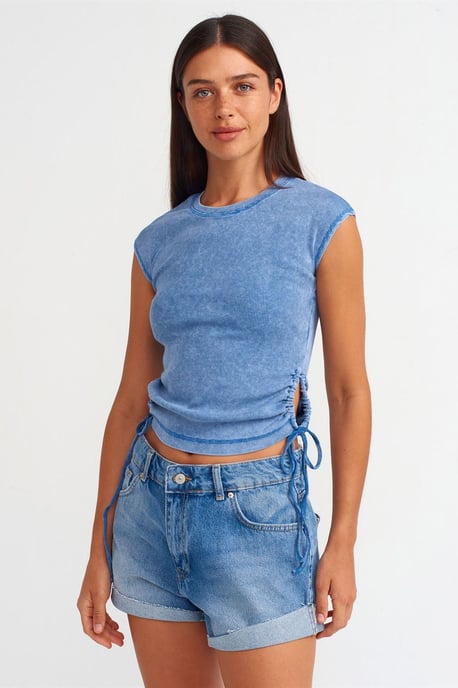 Hoge Taille Katoenen Denim Shorts - Image 3