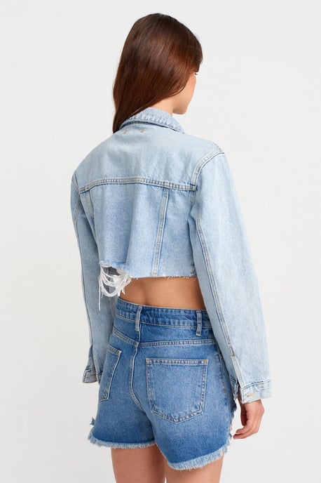 Dames Hoge Taille Spijkerbroek Shorts - Image 2