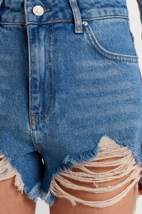 Dames Hoge Taille Spijkerbroek Shorts - Image 3