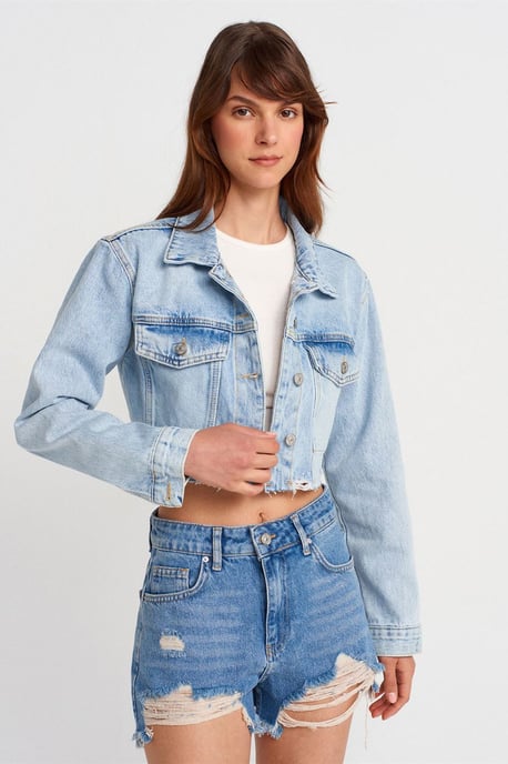 Dames Hoge Taille Spijkerbroek Shorts - Image 4