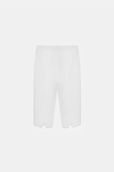 High-waist Straight Capri Shorts With Slit - Image 6