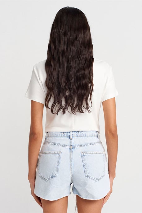 Dames Hoge Taille Spijkerbroek Shorts - Image 2