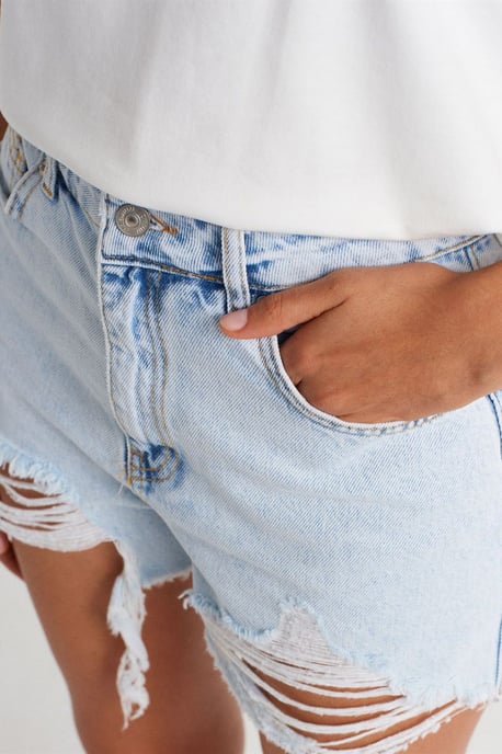 Dames Hoge Taille Spijkerbroek Shorts - Image 3
