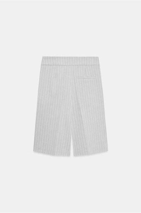 High-Waist Striped Tailored Shorts With Belt - Image 6