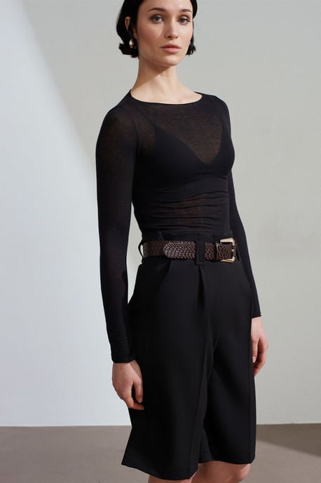 Hoogwaardige Taille-Broek met Riem en Wijde Pijpen - Image 4