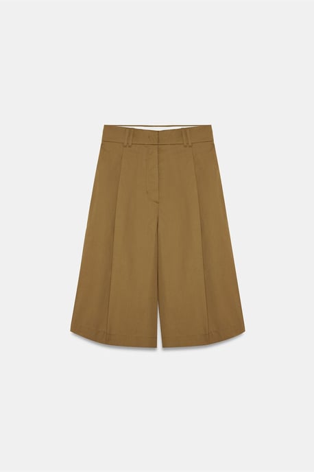Hoge Taille Katoenen Poplin Capri Shorts - Image 5