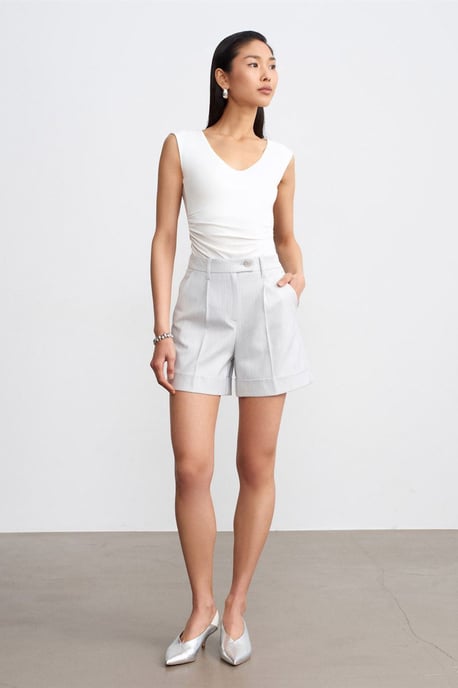 Högmidjade skräddarsydda vävda shorts - Image 1