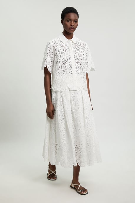 Cotton Broderie Maxi Skirt - Image 1