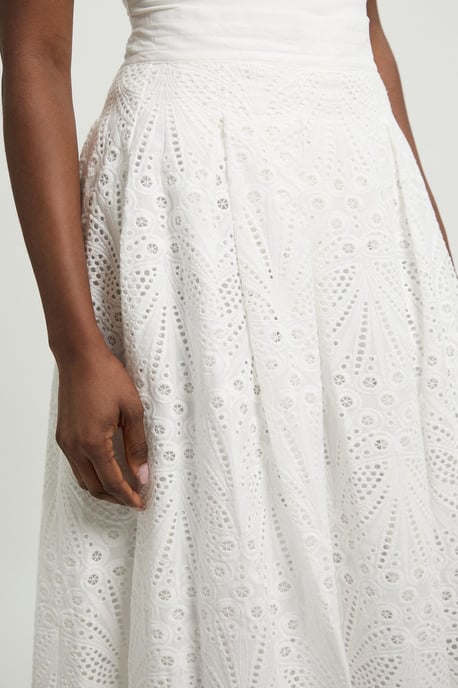 Cotton Broderie Maxi Skirt - Image 4