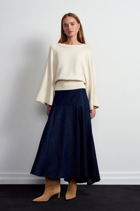 Hoge Taille Maxi A-Lijn Denim Rok - Image 2