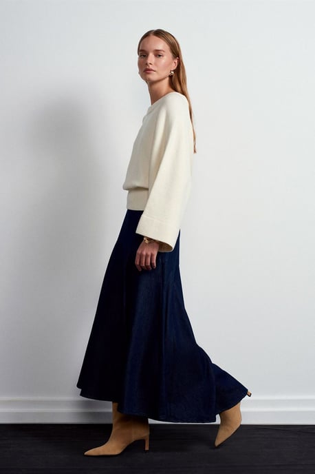 Hoge Taille Maxi A-Lijn Denim Rok - Image 3