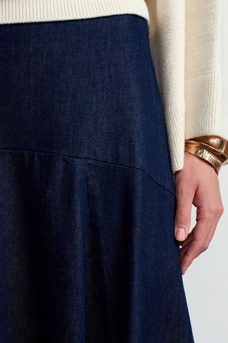 Hoge Taille Maxi A-Lijn Denim Rok - Image 4