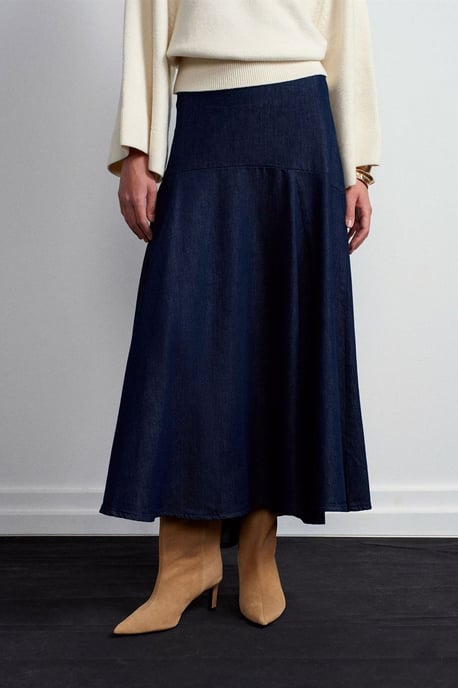 Hoge Taille Maxi A-Lijn Denim Rok - Image 5
