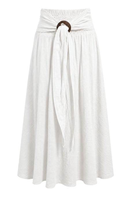 Hoog-waisted Geknoopte A-lijn Maxi Rok - Image 1