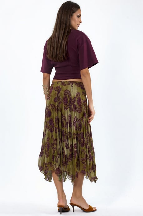 Hoge Taille Paisley Chiffon Maxi Rok - Image 3