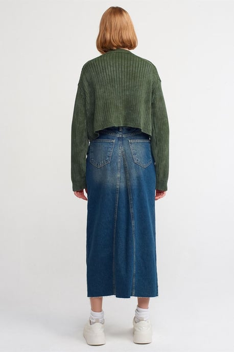 Högmidjad Maxi Denim A-Linje Kjol - Image 2