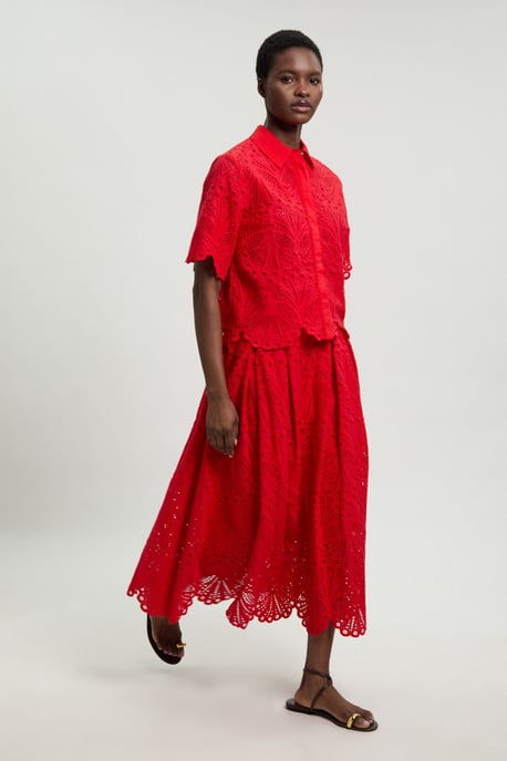 Cotton Broderie Maxi Skirt - Image 1