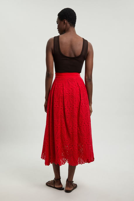 Cotton Broderie Maxi Skirt - Image 3